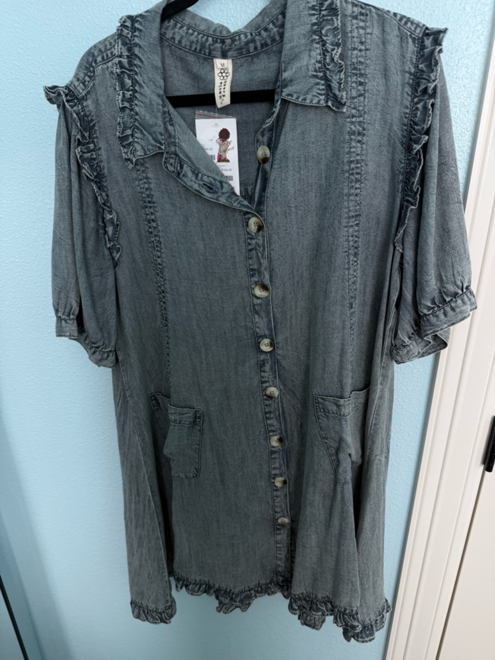 Uncle Frank- Washed Grey Denim dress
